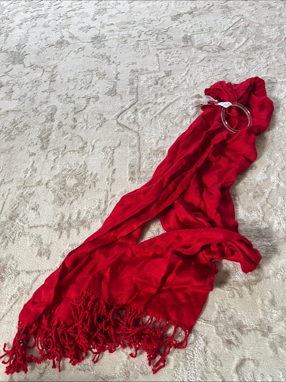 Merona Red Fringe Scarf Wrap